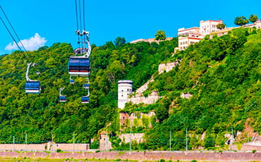 Cable car to Ehrenbreitstein Fortress, Koblenz Cable car to Ehrenbreitstein Fortress, Koblenz